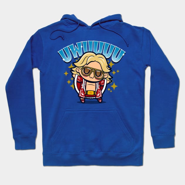 Funny Cute Kawaii UWU 80's Professional Wrestler Cartoon Hoodie by BoggsNicolas